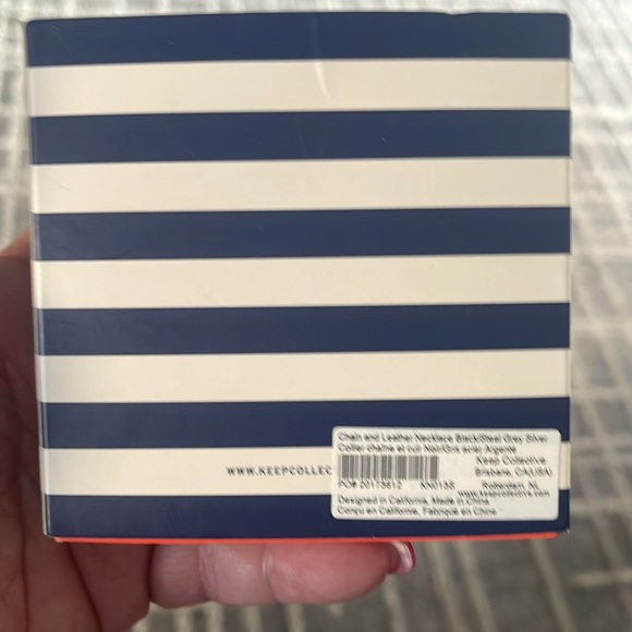 Keep Collective Reversible Chain & Leather Necklace Blk/Steel Gray Silver Chain - Picture 5 of 5